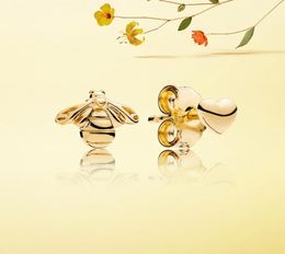 Wholesale-stud earrings 925 sterling silver plated 18K gold yellow bee temperament personality for Jewellery high quality earring8108511