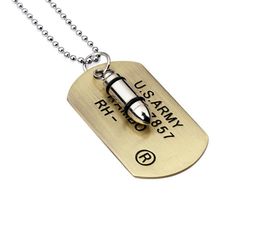 Stainless Steel Chain Jewelry Men Military Card Dog s Pendant Necklace Fashion for Necklaces 70cm Long Beads Chains4267991