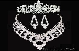 new Bridal crowns Accessories Tiaras Hair Necklace Earrings Accessories Wedding Jewelry Sets cheap fashion style bride2336601