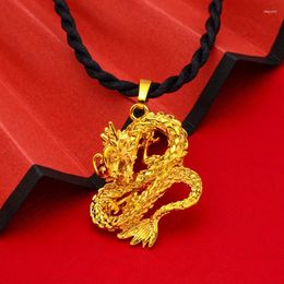 Charms Delicate Chinese Style Pan Dragon Pendant Decorative Necklace For Men Brother Father Jewellery Fashion Zodiac