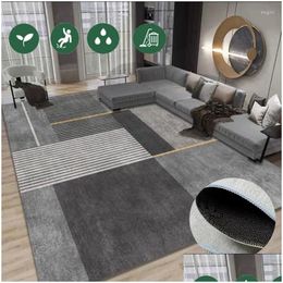 Carpets Modern Nordic Style Carpet Light Luxury Living Room Bedroom Bedside Floor Mat Home Large Area Rug Cloakroom Lounge Homefavor Dh3Xp