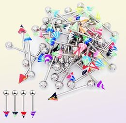 10PCSSet Colour Mixing Fashion Body Piercing Jewellery Acrylic Stainless Steel Eyebrow Bar Lip Nose Barbell Ring Navel Earring Gift1448182