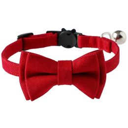 Dog Collars Leashes Valentines Day Collar With Bow Tie Holiday Cute For Small Dogs Puppy Pet Accessories Bowtie Drop Delivery Home Gar Otig2