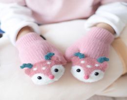 Baby New Cute Deer Gloves with Sound Winter Knit Wool Newborn Mittens Velvet Thick Children Kids Keep Finger Warm 04 Years Old9826783