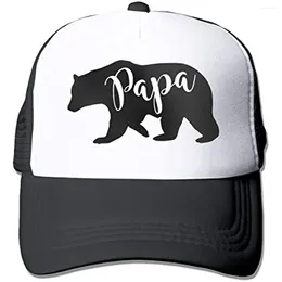 Ball Caps Papa Bear Grid Trucker Cap Hat Mesh Adjustable Baseball For Men Black Fathers Day Gift Adult Four Seasons Casual