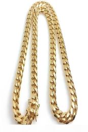 18K Gold Plated Necklace High Quality Miami Cuban Link Chain Necklace Men Punk Stainless Steel Jewellery Necklaces8730141