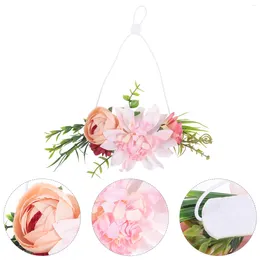 Dog Apparel Eucalyptus Garland With Flowers Wreath Pet Headwear Straw Hat M Dress Up Women's