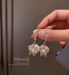 2021925 Dangle temperament fashion exaggerated geometric square diamond earrings net red simple female rectangular long section JH9858626