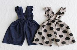 Pudcoco Toddler Girl Clothes Kids Baby Denim Overalls Bib Pant Ruffles Polka Dot Wide Leg Jumpsuit One Pieces Clothing 6M5Y180r2352879