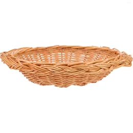 Dinnerware Sets Woven Fruit Basket Practical For Fruits Home Wicker Serving Bread Holder Storage