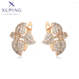 Hoop Earrings Xuping Jewelry Arrival Fashion Leaf Women Shaped Earring With Gold Color X000000978
