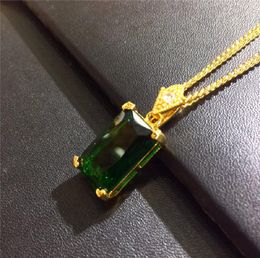 Fashion Men Women 18k Gold Plated Charm Crystal Small Pendant Necklace Jewellery Design Stainless Steel Link Chain Hip Hop Necklaces2863781