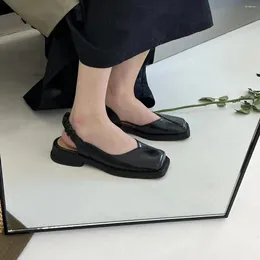 Dress Shoes 2024 Sandals Women Korean Style Women's Fashion Temperament Design Sense Red Back Trip Chunky Heel