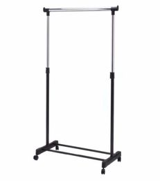 Adjustable Rolling Clothes Hanger Coat Rack Floor Hanger Storage Wardrobe Clothing Drying Racks With Shoe Rack72934683123932