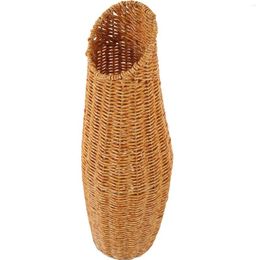 Vases Rattan Vase Wicker Floor Hand Woven Flower Country Rustic Pot Dried Farmhouse Weaving