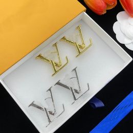Fashion Earrings Jewelry Womens Designer Earring Ear Studs Letter v Diamonds Luxury party jewelry VE-910