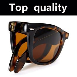 Luxury Eyewear Folding Sunglasses Men Womens Glass Lenses Sun Glasses Des Lunettes De Soleil Original Leather Case Accessories