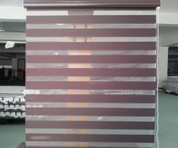 Translucent 100 Polyester Zebra Blinds in Dark Coffee Window Curtains for Living Room 30 Colours are Available7702145