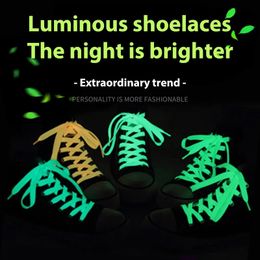 10 Pair 6 Colours Luminous Shoelaces Flat Suitable For All Shoes Fluorescent laces Party Get together Night run Unisex Shoelace 240130