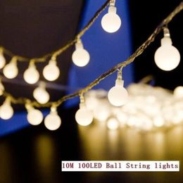 10M led string lights 100led ball AC220V 110V holiday wedding patio decoration lamp Festival Christmas lights outdoor lighting292T