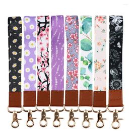 Keychains Leather Keychain For Driver Key Chain Women Gifts Cars Tag Hangings Portable Keyring Fashion Trinket Plant Series