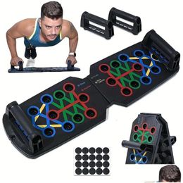 Sit Up Benches Portable Mtifunctional Push-Up Board Set With Handles Foldable Fitness Equipment For Chest Abdomen Arms And Back Trai Otzky