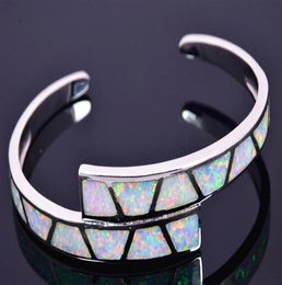 Whole Retail Fashion Fine White Fire Opal Bangles 925 Silver Plated Jewelry For Women BNT152200529211097082