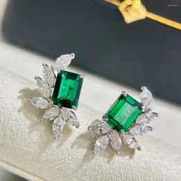 Stud Earrings 2024 Trend Classics Brand Pure 925 Sterling Silver Luxury Jewellery For Women 3A Zircon Emerald Horse Eye Stone