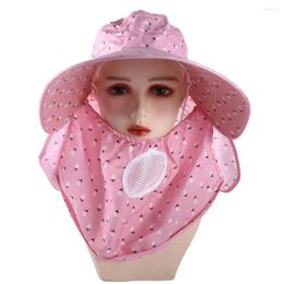 Wide Brim Hats Hat Windproof Mother Sun Hiking Caps Cover Face Big Summer UV Protection With Neck Flap Bucket Women