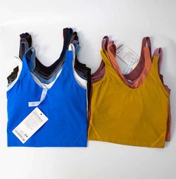 lululemen Back Yoga Align Tank Tops Gym Clothes Women Casual Running Nude Tight Sports Bra Fitness Beautiful Underwear Vest Shirt 909ess