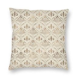 Cushion Decorative Pillow Elegant Fleur-de-lis Pattern Cushion Cover Lily Floral Fleur De Lys Floor Case For Sofa Cool Pillowcase 3041