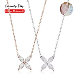 Serenity Day 4 Stones D Colour 36mm 12 Horse Eye Cutting Full Necklace For Women S925 Sterling Silver Jewellery 240123
