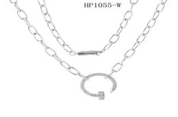 Valentines Gift hip hop Jewellery thick chain gold necklace stainless steel Jewellery nail pendant necklace for women diamond necklace8202629