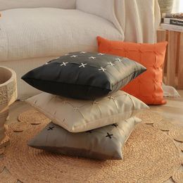 Pillow Leather Poly Throw 18x18 Cover Decorative Sofa Bed Triple Farm