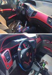 CarStyling 3D 5D Carbon Fiber Car Interior Center Console Color Change Molding Sticker Decals For Honda Civic 201220155733566