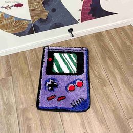 Carpet Purple Games Console Tufted Rug Funny Childhood Memories Rug Cute Flocking Carpet Floor Pad Anti Slip Doormat Aesthetic Home Pad T2402