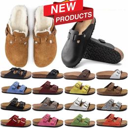 2024 Slippers Factory Designer Birkinstocks Burken Shoes Slippers Burken Baotou Sandals Wear Burken Boston Leather Cork Half outdoor Slippers size 35-45