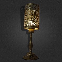 Table Lamps Retro LED Bedside Lamp Battery Powered Iron Art Night Lights Energy Conservation Stand Safe For Housewear Furnishings