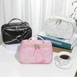 Cosmetic Bags Simple Marble Portable Storage Makeup Bag Solid Color High-grade Cosmetics Toiletries