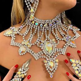 Chains Clubbing Dress Multi-layered Nightclub Jewellery Decor Women Rhinestone Dancer Decoration Accessories Gifts Necklace Choker Party