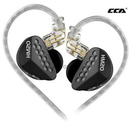 Cell Phone Earphones CCA HM20 HiFi Wired Earphone Hybrid Technology 1DD+7BA Sport Game Mobile Bass Headphones In Ear Monitor Earbuds Headset YQ240219