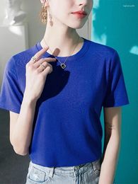 Women's T Shirts Winsleter Streetwear Summer Clothes Tshirts Short Sleeve Bottoming Tees Female Sexy Round Collar Slim Modal Cotton Tops