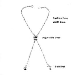 100% Stainless Steel Birthstone Slider Slide Extender Chain For Necklace Bracelet Adjustable Slider Clasp Chain In Jewellery 10pcs274o