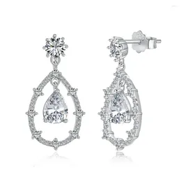 Stud Earrings S925 Silver Ear Women's Droplet Pendant With Hollow Design High Grade Elegant And Stylish Versatile Jewelry