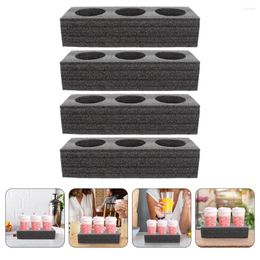 Cups Saucers 4 Pcs Milk Tea Drink Cup Holder Car Tools Disposable Coffee Takeout Beverage Carrier Porous