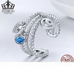 P S925 Sun And Moon Open Ring Women Simple Personality Engagement Rings Of Lovers Sterling Silver Ring Party Christmas Gift 2020 F2385101