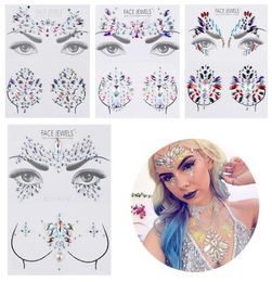 1Set 3D Acrylic Gems Glitter Chest Eye Rhinestone Stickers Adhesive Boobs Jewellery Crystal Tattoo Adornment Tool Body Makeup Tool9435248