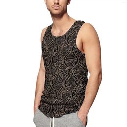 Men's Tank Tops Steampunk Gothic Top Vintage Print Trendy Daily Training Male Pattern Sleeveless Vests Plus Size