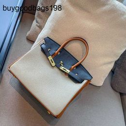 Designer Bag Genuine Leather Bags Spring and Summer New Colour Contrast Matcing Top Layer Cowide Lychee Pattern Bag Large Women