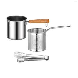 Pans Multipurpose Deep Fryer Pot With Strainer Basket Frying Fryers